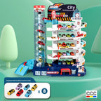 Children's Dinosaur Winding Road City Combination Track Car Adventure Parking Building Educational Toy for Boys