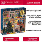 High Quality Galison Christmas Night 500 Piece Winter Lights Puzzle Adult Stress Relief Puzzle Christmas Gift