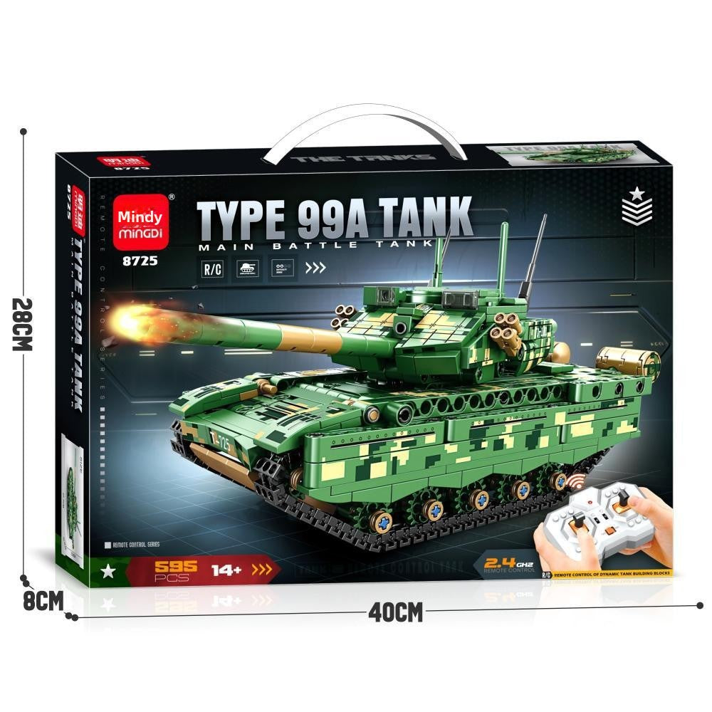 Mingdi 2.4G Remote Control Building Blocks 99A Tank Military Model Compatible with Lego Assembly Children's Toys Student Gift