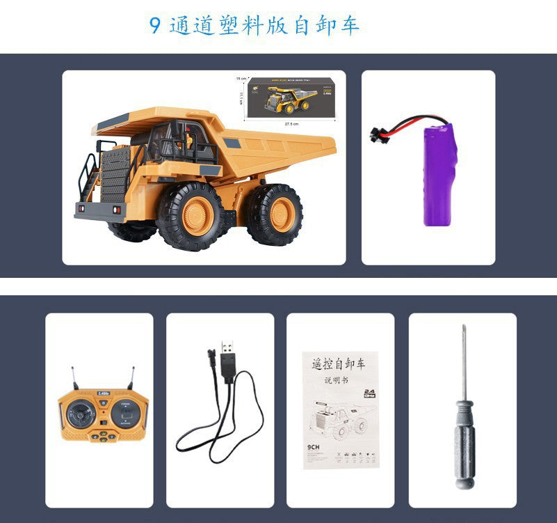 2.4G Alloy Remote Control Excavator Dump Truck Bulldozer Engineering Vehicle Toy Bilingual