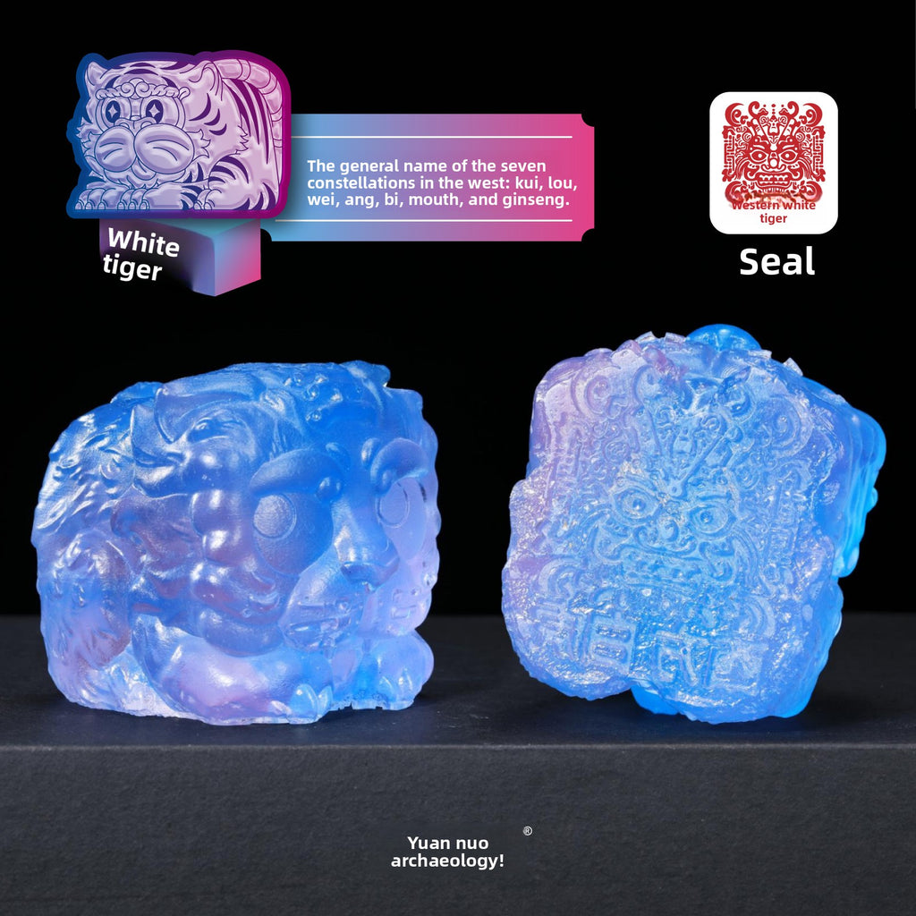 Unboxing Ancient Mythical Beast Treasure Set 4 Pcs Vermilion Bird Blue Dragon White Tiger Black Turtle Sealed Mystery Capsule Collectible Toys for Kids Adults