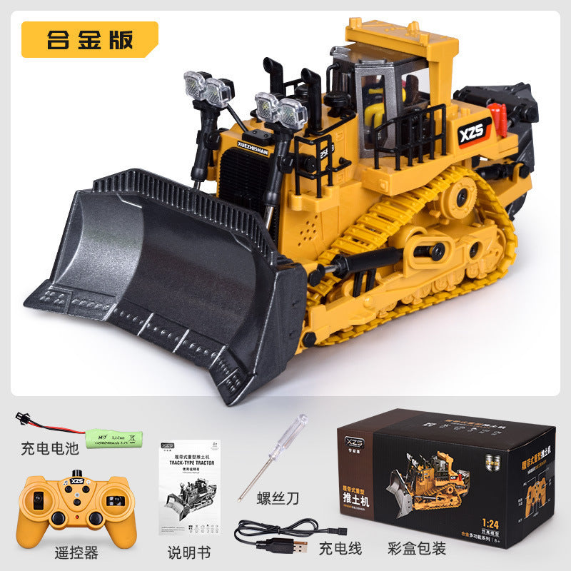 2.4G Alloy Remote Control Excavator Dump Truck Bulldozer Engineering Vehicle Toy Bilingual