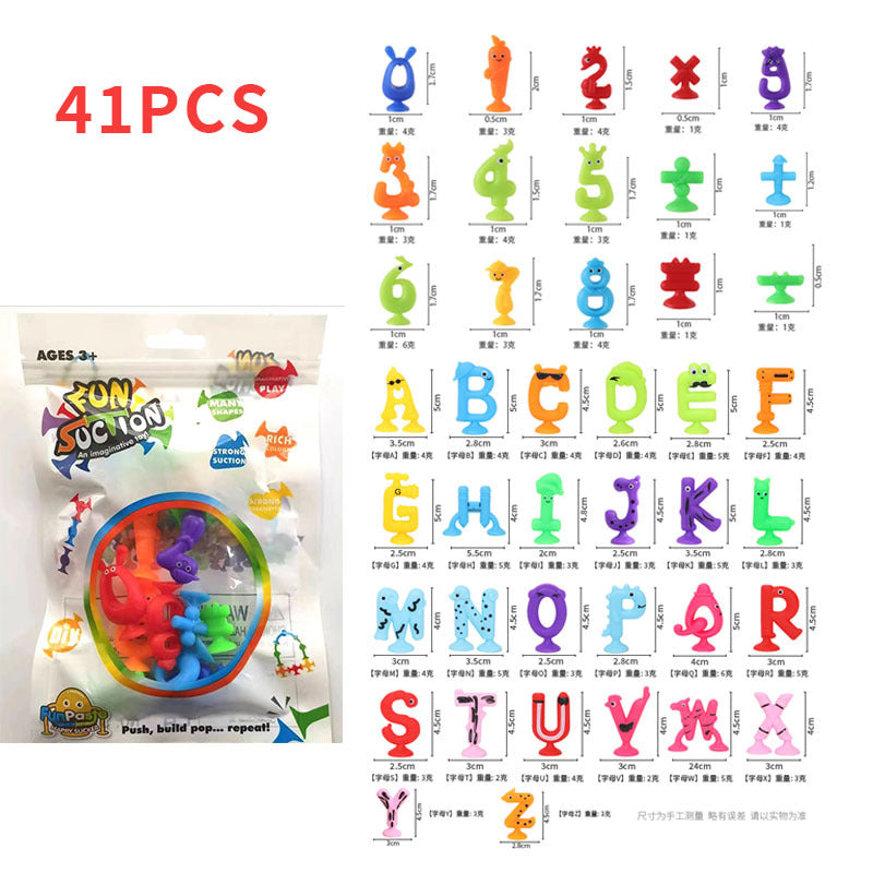 Cross-Border Hot Selling Luscious Suctions Sticky Music Children's Educational Sucker Soft Building Blocks Variety Assembling Science and Education Kindergarten Teaching Aids
