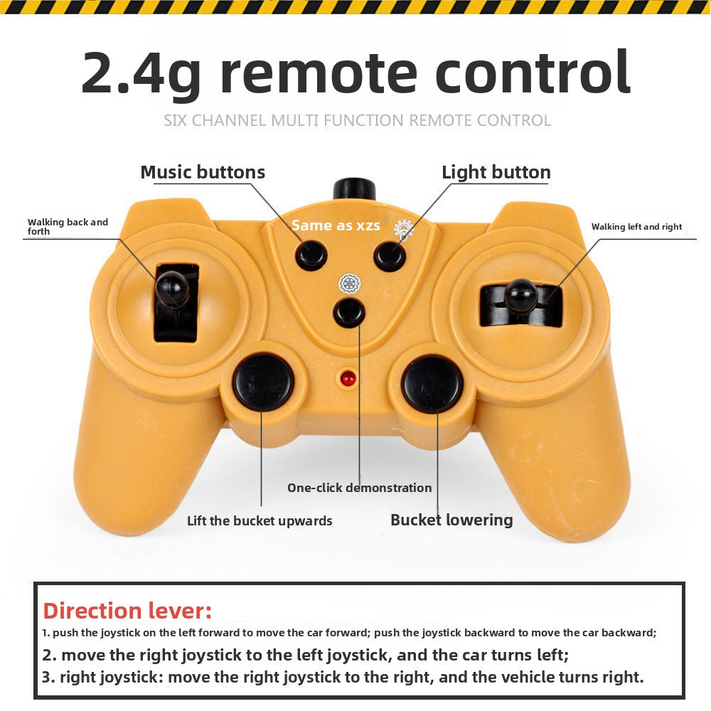 2.4G Alloy Remote Control Excavator Dump Truck Bulldozer Engineering Vehicle Toy Bilingual