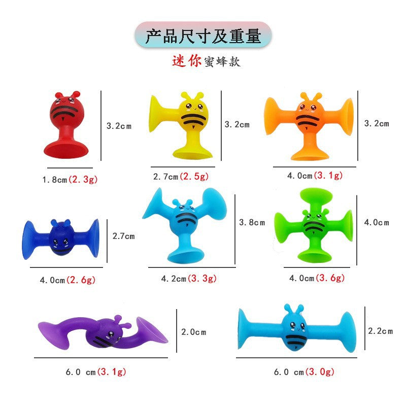 Cross-Border Hot Selling Luscious Suctions Sticky Music Children's Educational Sucker Soft Building Blocks Variety Assembling Science and Education Kindergarten Teaching Aids