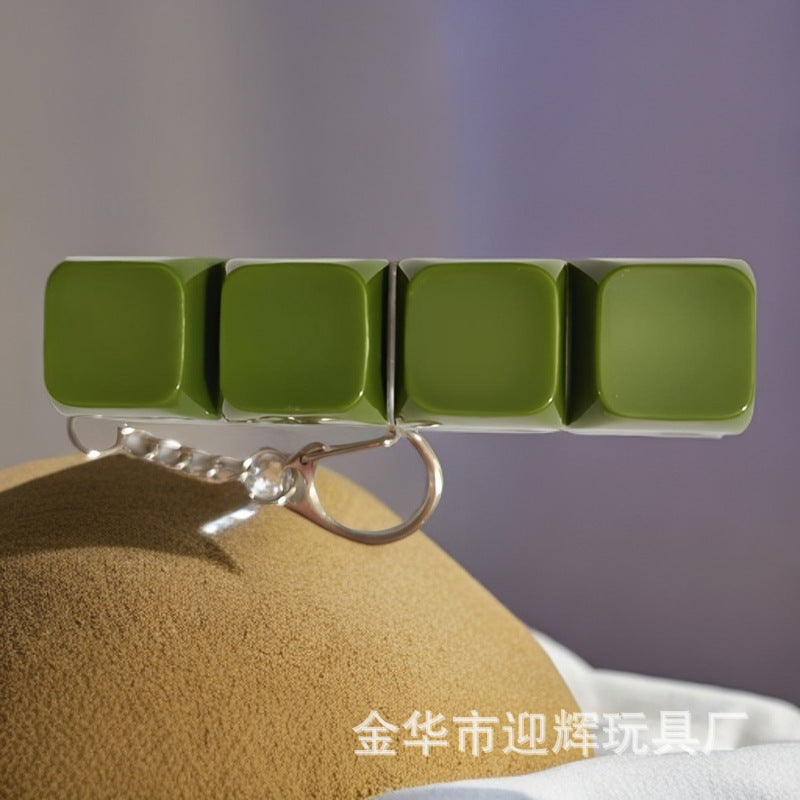 Stress Relief One-Line Four-Key Mechanical Keyboard Switch Tester Macaron Finger Squeeze Stress Relief Keychain