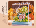 Cross-Border Building Blocks Eternal Flower Transparent Building Blocks Display Cover Home Decoration Desktop Trendy Assembly Toys Gift Wholesale