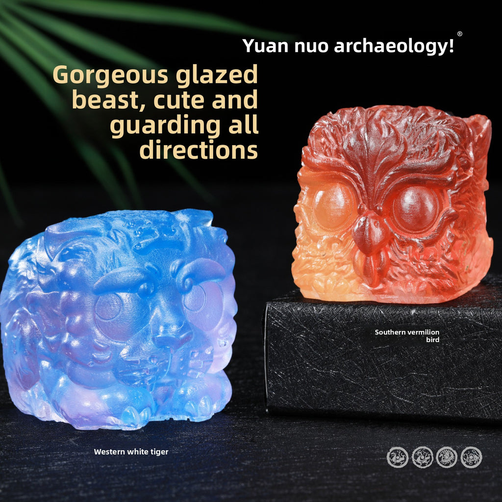 Unboxing Ancient Mythical Beast Treasure Set 4 Pcs Vermilion Bird Blue Dragon White Tiger Black Turtle Sealed Mystery Capsule Collectible Toys for Kids Adults