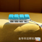 Stress Relief One-Line Four-Key Mechanical Keyboard Switch Tester Macaron Finger Squeeze Stress Relief Keychain