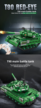 Mingdi 2.4G Remote Control Building Blocks 99A Tank Military Model Compatible with Lego Assembly Children's Toys Student Gift