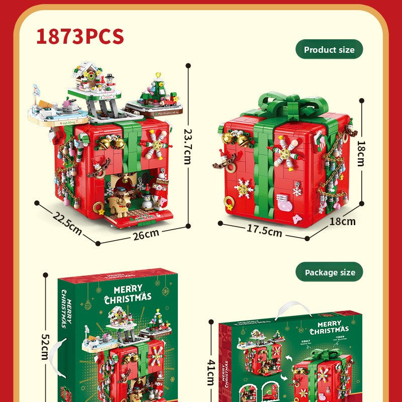 Compatible with LEGO Christmas Mechanism Box Santa Claus Building Blocks Toy Educational Assembly Gift for Men and Women Wholesale Dropshipping
