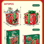 Compatible with LEGO Christmas Mechanism Box Santa Claus Building Blocks Toy Educational Assembly Gift for Men and Women Wholesale Dropshipping