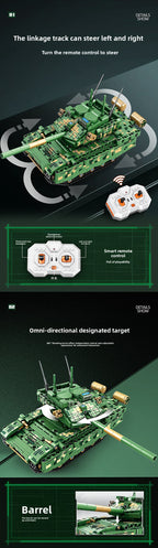 Mingdi 2.4G Remote Control Building Blocks 99A Tank Military Model Compatible with Lego Assembly Children's Toys Student Gift