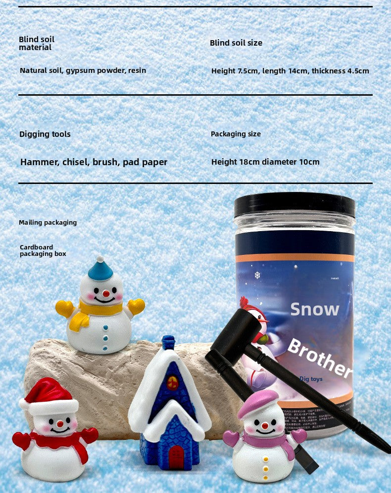 Snow Bros Archaeological Dig Blind Box Christmas Children's Gift New Year Present Boy Girl Educational Toy for Kids Ages 5+