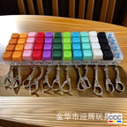 Stress Relief One-Line Four-Key Mechanical Keyboard Switch Tester Macaron Finger Squeeze Stress Relief Keychain
