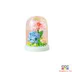 Cross-Border Building Blocks Eternal Flower Transparent Building Blocks Display Cover Home Decoration Desktop Trendy Assembly Toys Gift Wholesale