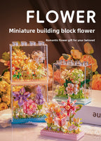 Cross-Border Building Blocks Eternal Flower Transparent Building Blocks Display Cover Home Decoration Desktop Trendy Assembly Toys Gift Wholesale