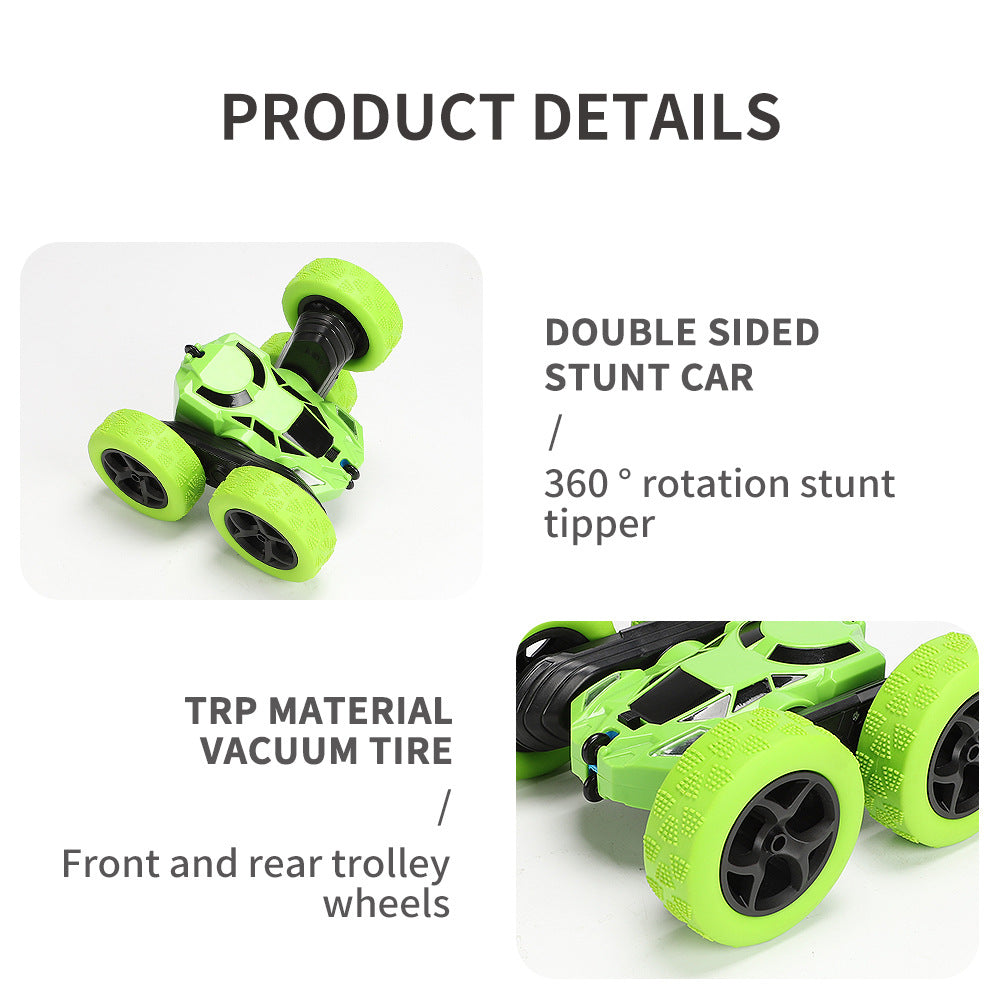 Cross-Border Double-Sided Stunt Car High-Speed 360-Degree Rotating Tumbling Car with Lights Children's Remote Control Car Toy Manufacturer