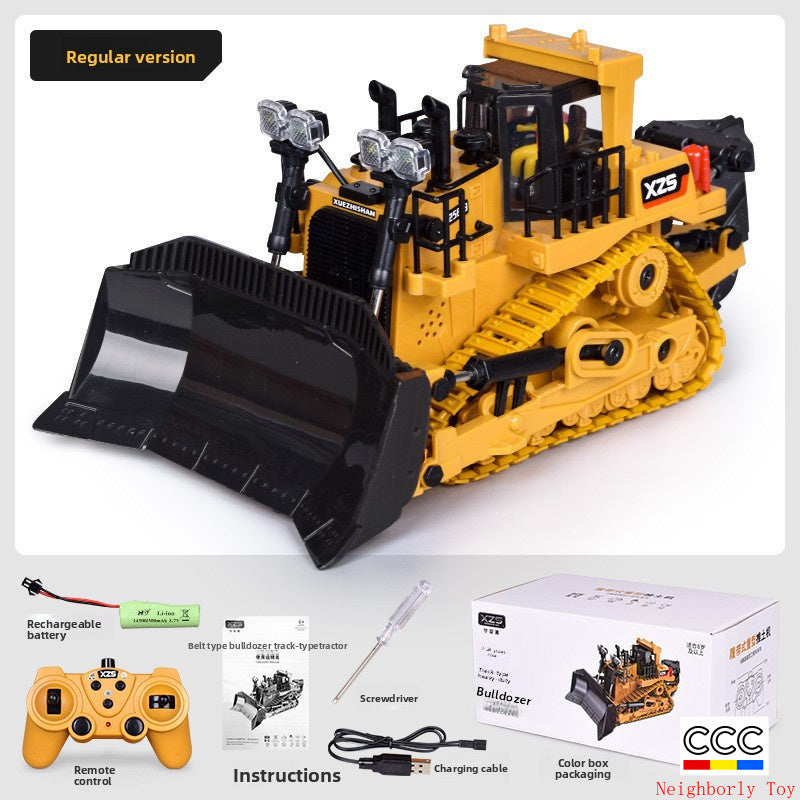 2.4G Alloy Remote Control Excavator Dump Truck Bulldozer Engineering Vehicle Toy Bilingual
