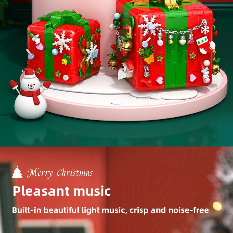 Compatible with LEGO Christmas Mechanism Box Santa Claus Building Blocks Toy Educational Assembly Gift for Men and Women Wholesale Dropshipping