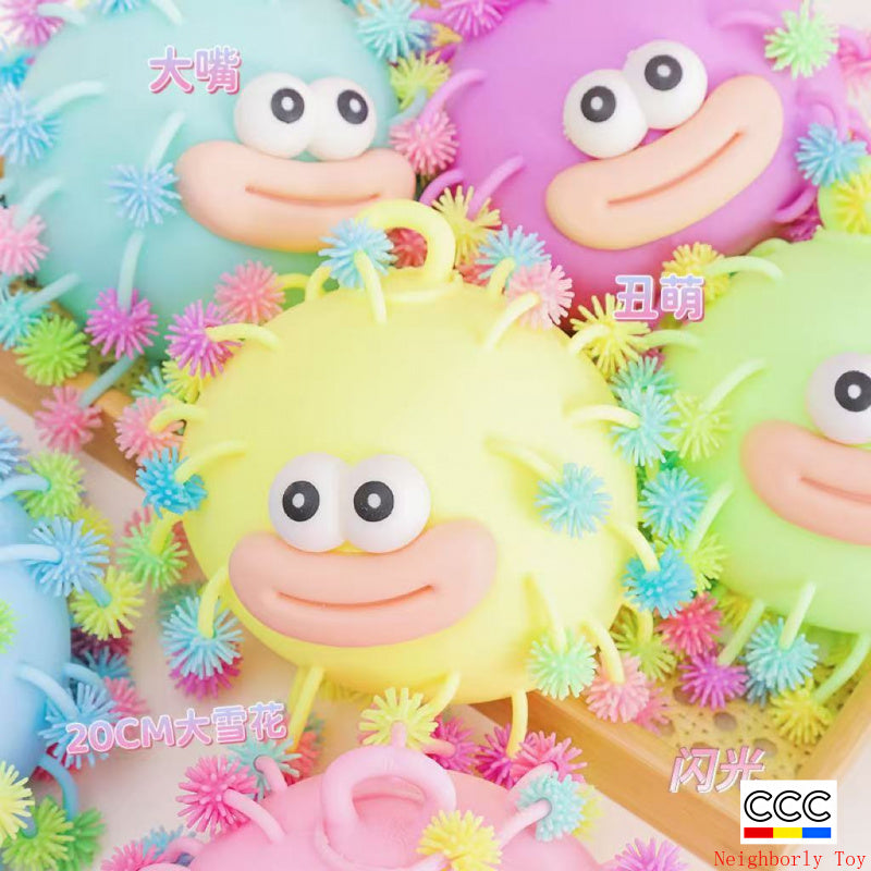 Creative Stress Relief Squeeze Toy Hot Fluffy Ball Soft TPR Big Mouth Vent Ball EDC Stress Relief Toy