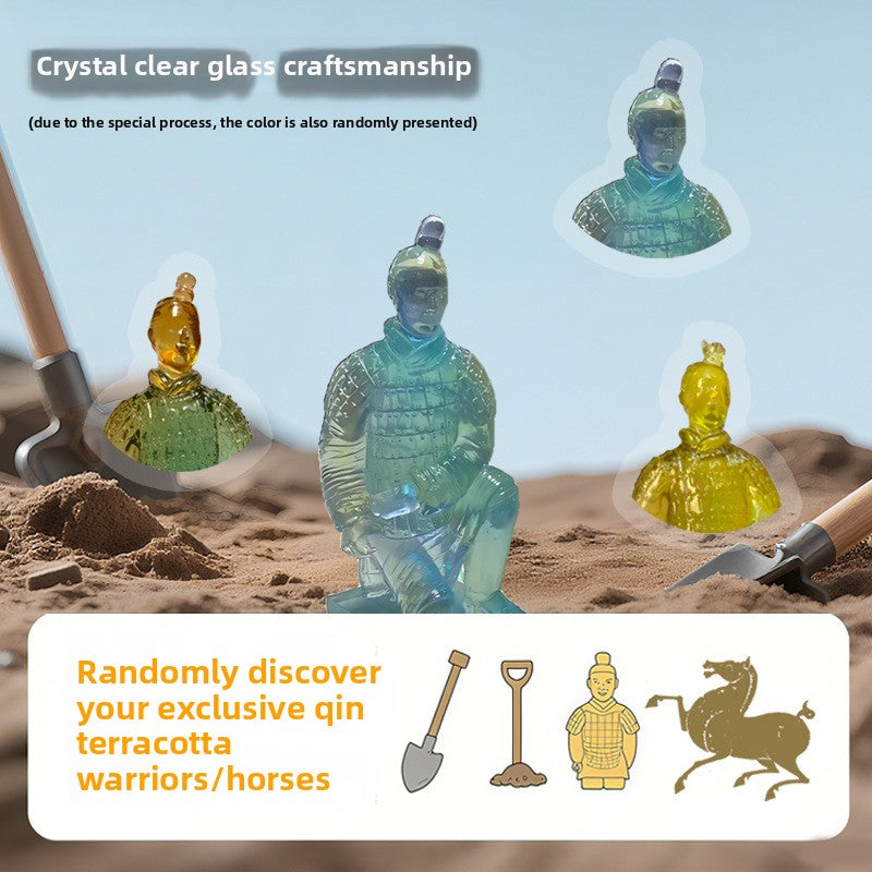 Qin Yong Terra Cotta Warriors and Horses Glazed Generals Kneeling Archers Official Figures Archaeological Model Set for Kids Educational Toy Collection