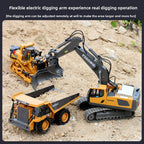 2.4G Alloy Remote Control Excavator Dump Truck Bulldozer Engineering Vehicle Toy Bilingual