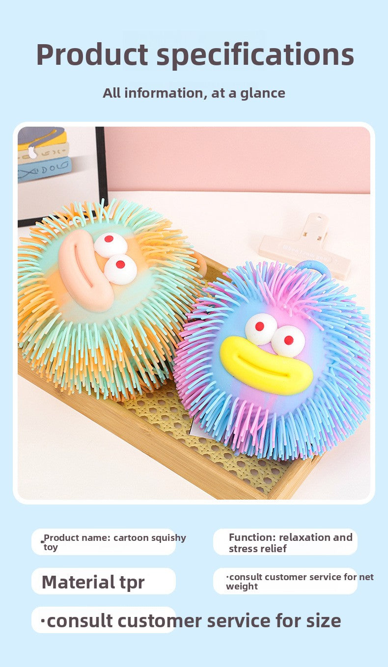 Creative Stress Relief Squeeze Toy Hot Fluffy Ball Soft TPR Big Mouth Vent Ball EDC Stress Relief Toy