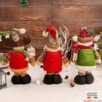 Jingchen Cross-Border Christmas Retractable Doll Window Display Santa Claus Snowman Standing Doll Holiday Decoration