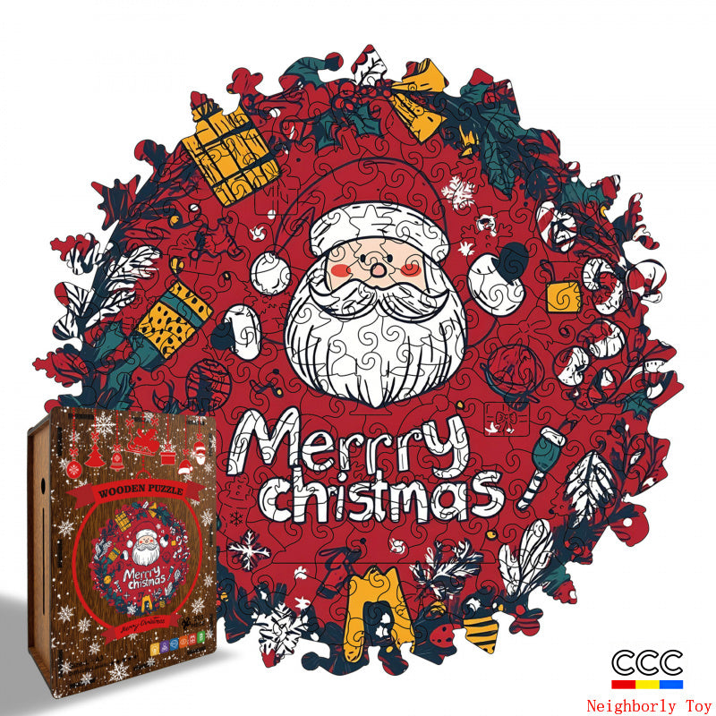 Cross-Border Wooden Santa Claus Puzzle Toy Irregular Shaped Puzzle Game Money Box Gift Stress Relief Game