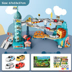 Children's Dinosaur Winding Road City Combination Track Car Adventure Parking Building Educational Toy for Boys