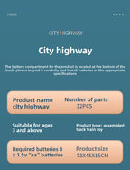 Children's Dinosaur Winding Road City Combination Track Car Adventure Parking Building Educational Toy for Boys