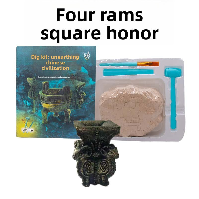 Colorful Gem & Dinosaur Fossil Archaeological Dig Blind Box - Kids DIY Educational Toy