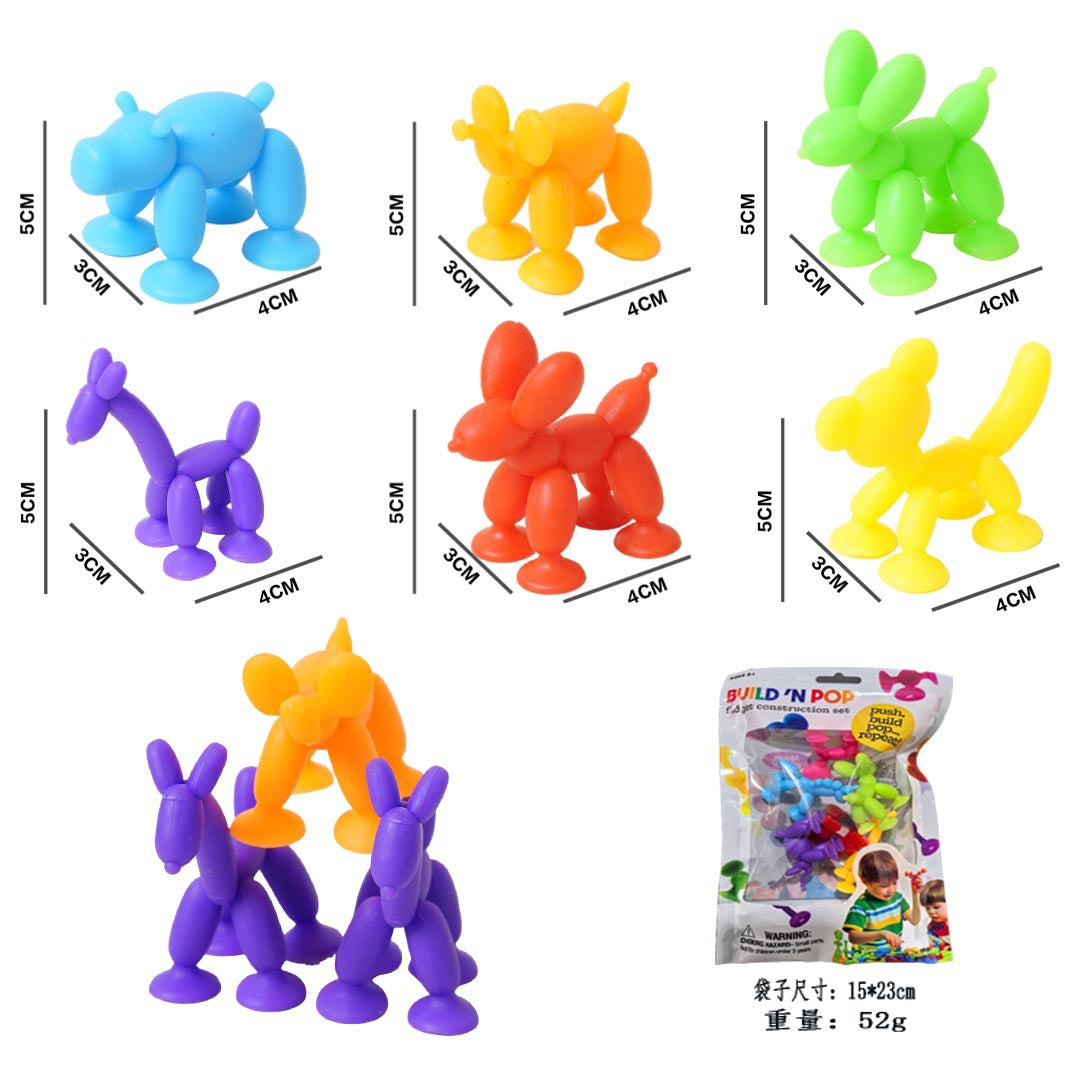 Cross-Border Hot Selling Luscious Suctions Sticky Music Children's Educational Sucker Soft Building Blocks Variety Assembling Science and Education Kindergarten Teaching Aids
