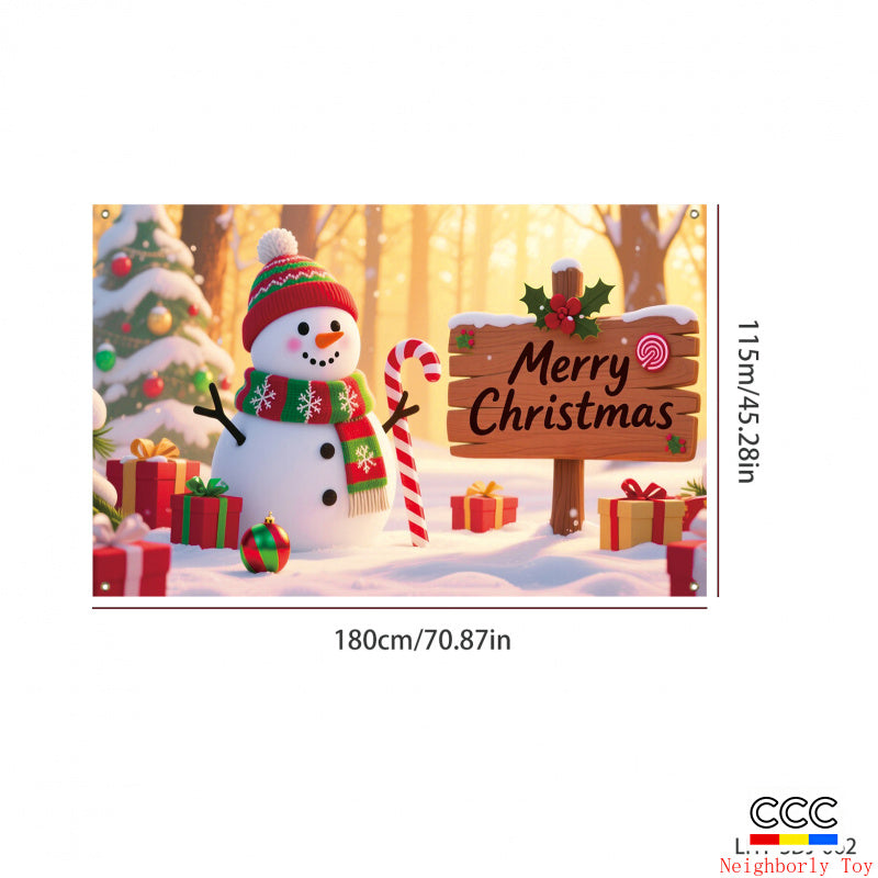 Cross-Border New Christmas Dessert Shop Background Banner Party Atmosphere Decoration Scene Setup Props Supplies