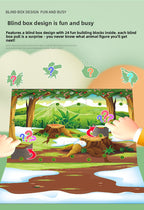 Building Blocks Christmas Calendar Blind Box Countdown 24 Grids Children's DIY Car Dinosaur Building Blocks Tear-off Blind Box