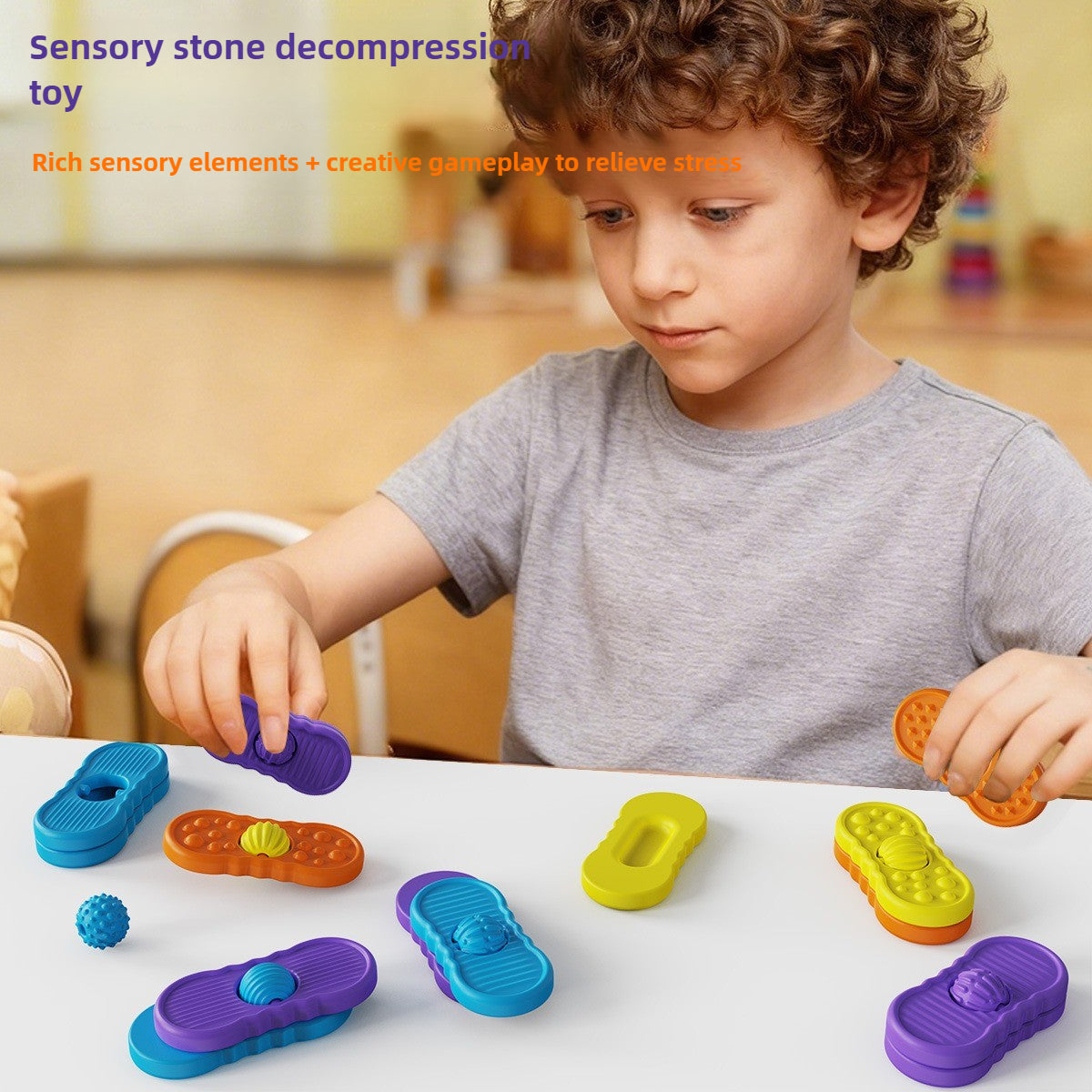 Sensory Fidget Toys Multi-textured sliding decompression board Children's sensory silicone toys