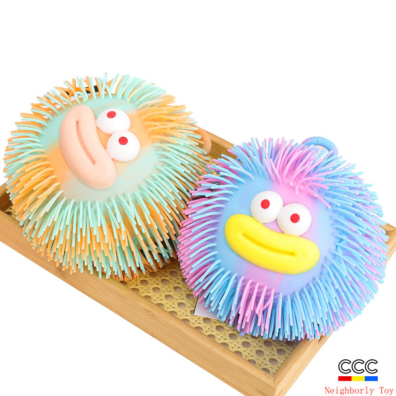 Creative Stress Relief Squeeze Toy Hot Fluffy Ball Soft TPR Big Mouth Vent Ball EDC Stress Relief Toy
