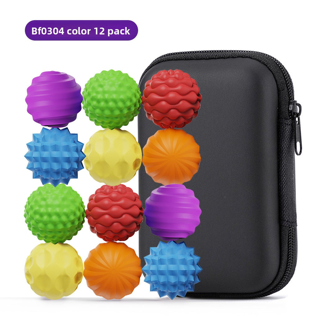 Cross-border new children's sensory toys silicone magnetic ball multi-texture sensory ball puzzle decompression toy spot